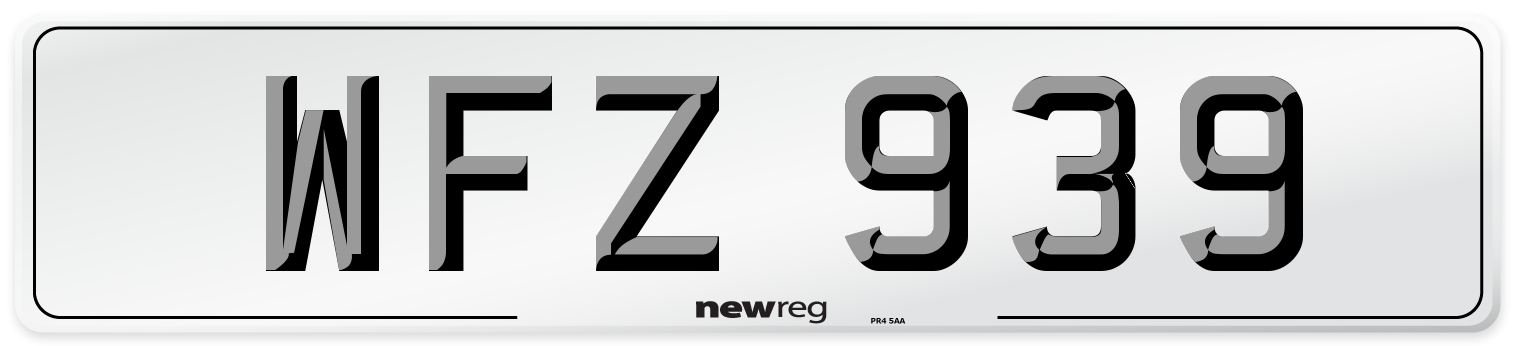 WFZ 939 Number Plate from New Reg